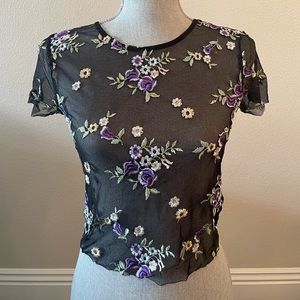 Urban Outfitters Transparent Floral Top